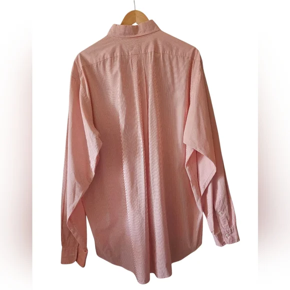 Ralph Lauren Men's Red Pinstripe Collared Yarmouth Cotton Pony Logo Shirt 17 - Picture 6 of 7